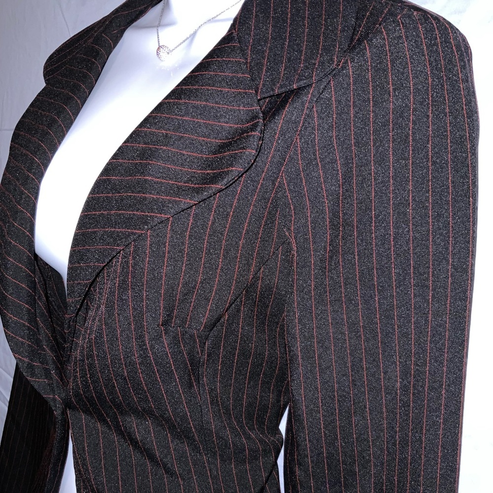 Red n black striped dress jacket